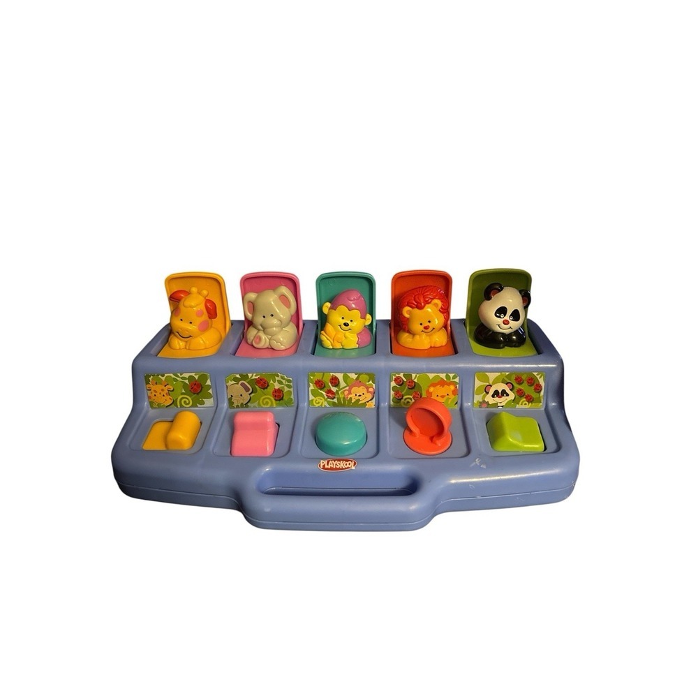 Playskool Poppin Pals Pop Up Jungle Zoo Animals Baby Toddler Toy Knobs Doors